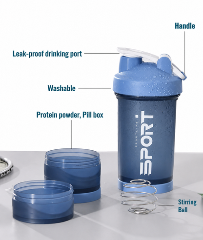 STACKCUP™ All-in-One Shaker – Protein, Creatine & Vitamins in One Bottle
